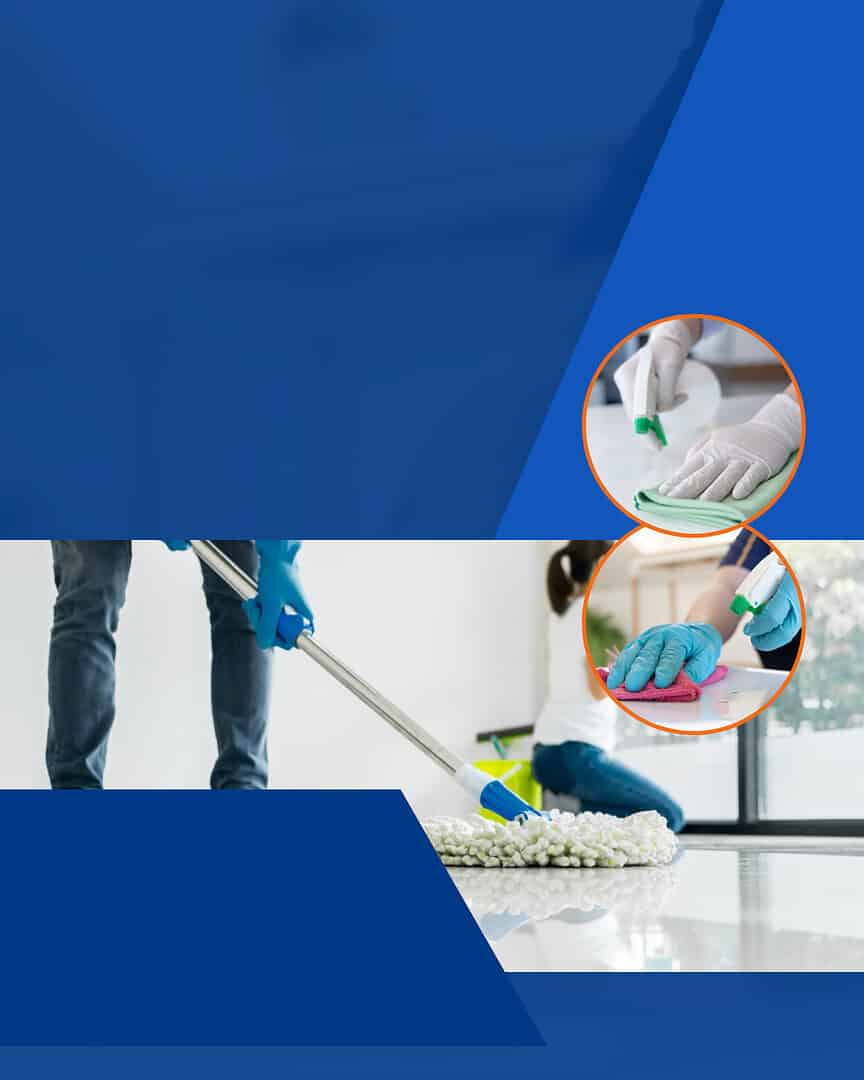 Cleaning Services picture of mopping, cleaning surfaces and scrubbing